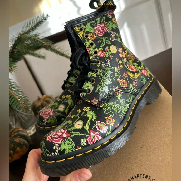Martens Shoes Dr Martens 46 Womens Floral Bloom Leather